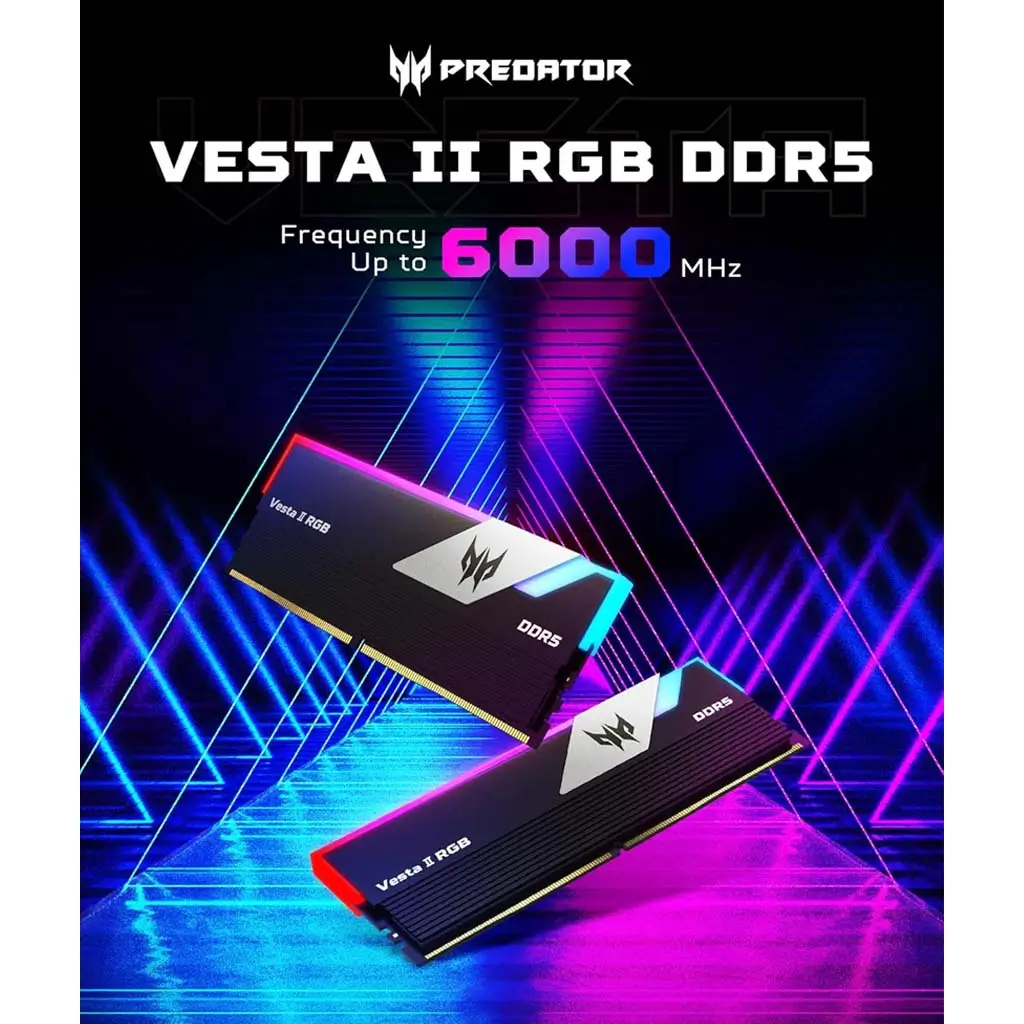Acer Predator Vesta II RGB DDR5 RAM 32GB, 6000MHz CL36 Intel XMP 3.0, AMD EXPO Compatible Desktop Memory, PC5-48000 - Image 3