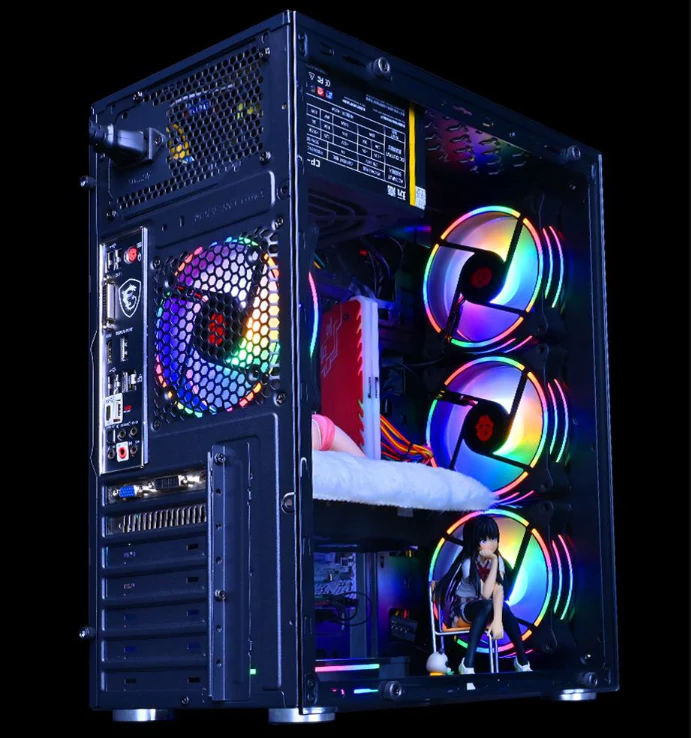 AOK ATX/M-ATX/ITX Gaming PC Desktop Computer Case Black with Side Tempered Glass Panels with 4 Fan Support - Image 3