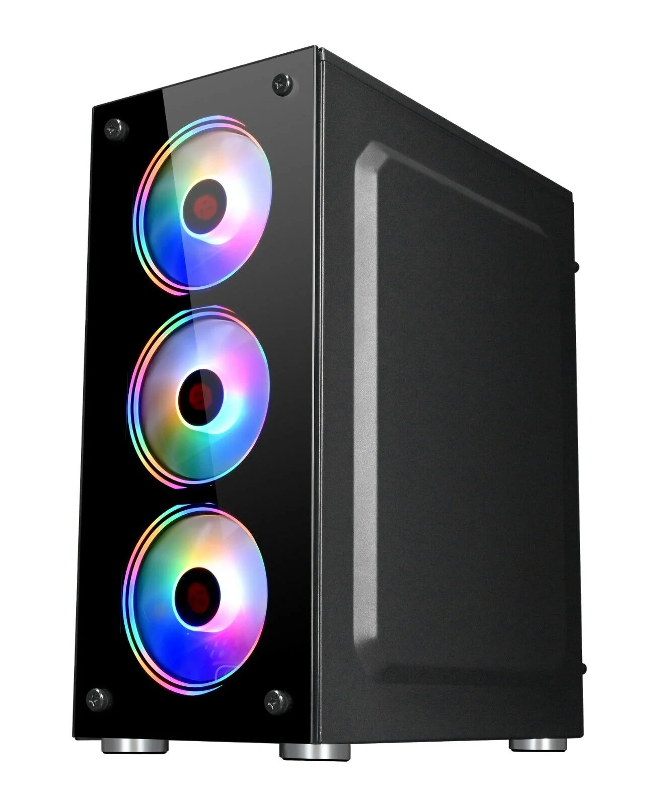 AOK ATX/M-ATX/ITX Gaming PC Desktop Computer Case Black with Side Tempered Glass Panels with 4 Fan Support - Image 8