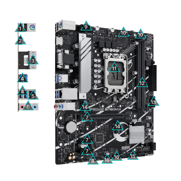 ASUS Prime B760M-K, an Intel® B760 LGA 1700 mATX - Image 8