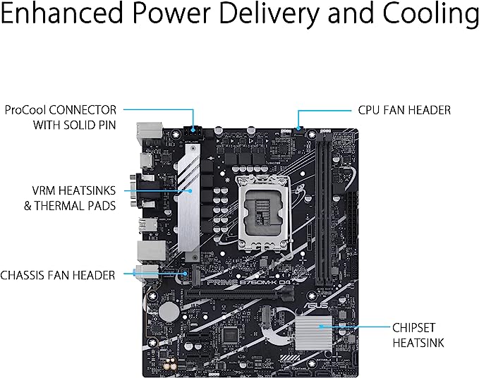 ASUS Prime B760M-K D4, an Intel® B760 LGA 1700 mATX - Image 6