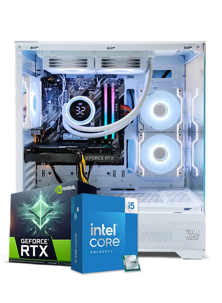 Blizzard Gaming PC, Intel Core i5-12400F, RTX 3050 6GB Graphics, 16GB RAM, 1TB SSD, 240mm Liquid Cooler, Windows 11 Pro, White Case