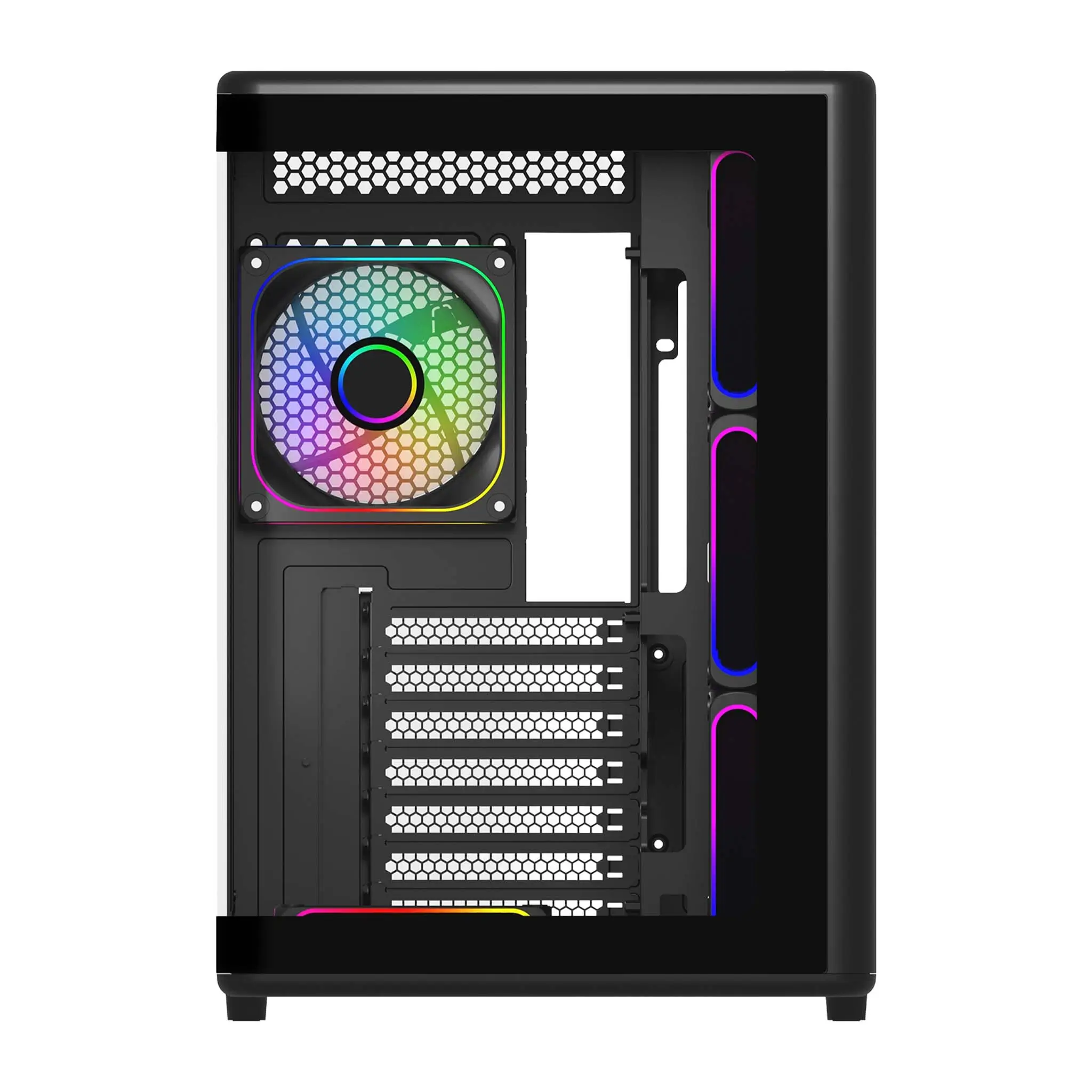 Cooler Master Elite 600 Mid-Tower ATX Gaming Desktop Case, Tempered Glass Side Panel, USB 3.2 Gen 2 Type-C,  High Airflow Support,  Up to 360mm Radiator, Tool-Free Access, Black | E600-KGNN-S02 - Image 3