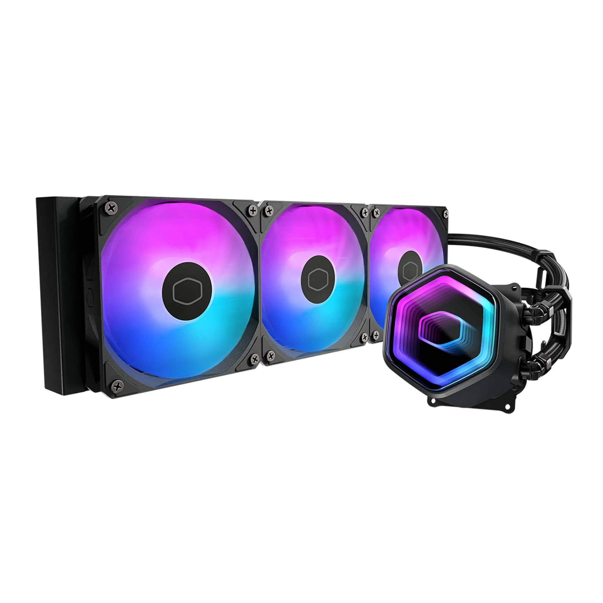 Cooler Master MasterLiquid Core II 360mm ARGB Liquid Cooler, Dual Chamber Pump, 12VDC Pump Rate Voltage, 400mm Tubing, Universal Socket Support, Paper Tray
