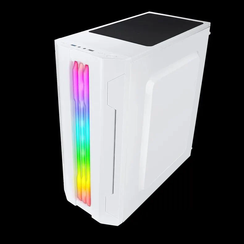 EVESKY ATX/M-ATX/ITX Gaming PC Desktop Computer Case White with Side Tempered Glass Panels with 5 Fan Support - Image 2