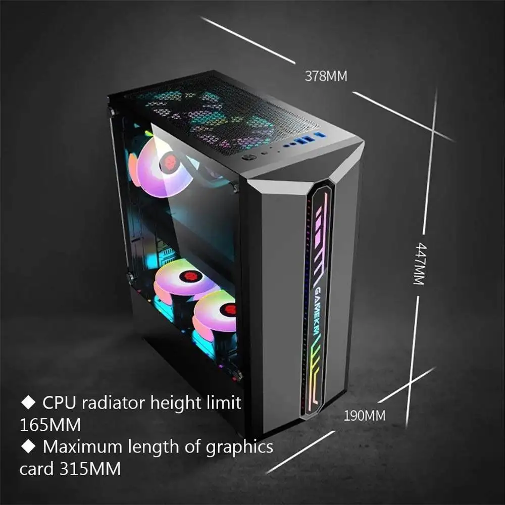 Galaxy ATX/M-ATX/ITX Gaming PC Desktop Computer Case White with Side Tempered Glass Panels with 6 Fan Support - Image 11