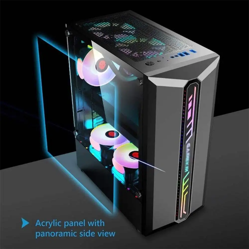 Galaxy ATX/M-ATX/ITX Gaming PC Desktop Computer Case White with Side Tempered Glass Panels with 6 Fan Support - Image 9