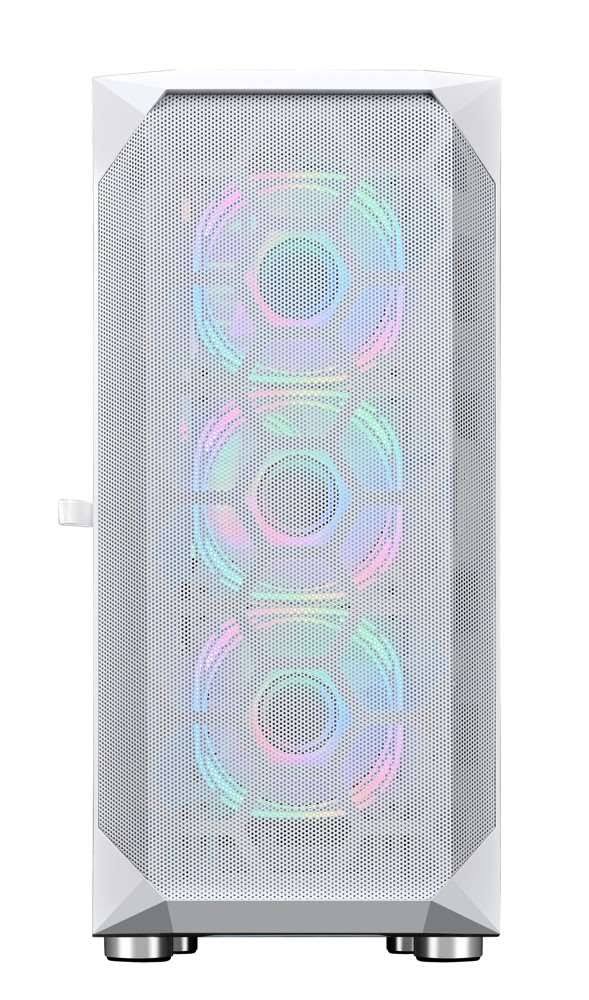 Pleiades E-ATX/ATX/M-ATX Gaming PC Desktop Computer Case Full Tower White with Side Tempered Glass Panels with 8 Fan Support (Fans not including) - Image 2