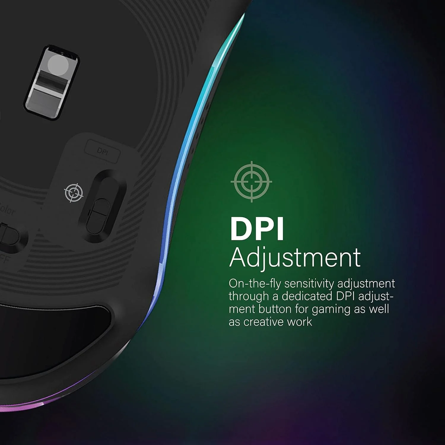 Vertux Phoenix Gaming Mouse Transparent Top Cover 12000 DPI Optical Sensor for High Precision Non-Slip Grid 5 Programmable Buttons 20 Million Clicks 1000 Hz Polling Rate - Image 3