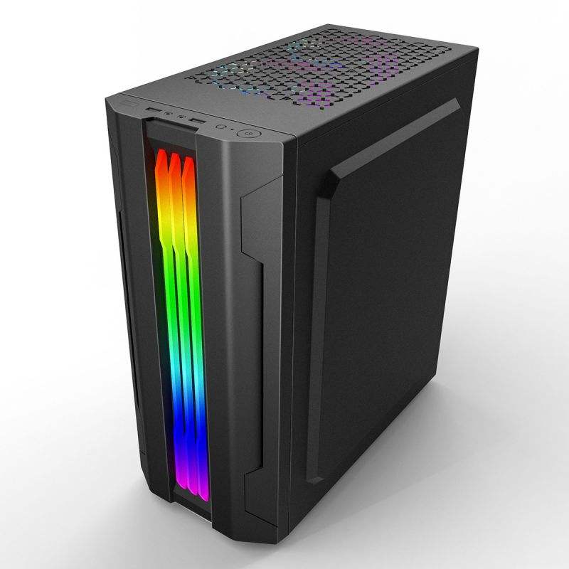 EVESKY ATX/M-ATX/ITX Gaming PC Desktop Computer Case Black with Side Tempered Glass Panels with 5 Fan Support - Image 3