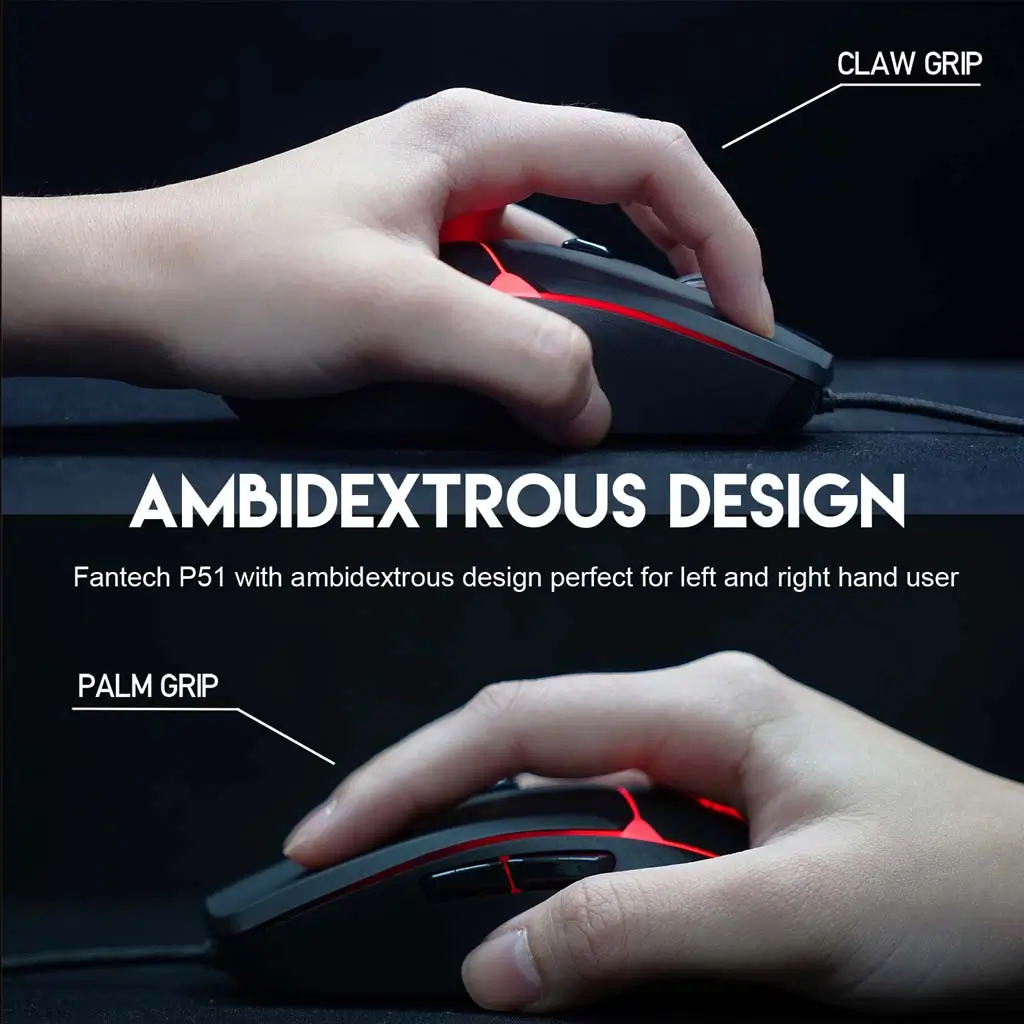 Fantech P51 5IN1 Gaming Combo, RGB Backlit Wired Keyboard, Gaming Mouse, Mousepad, Headset, Headset Stand, Black - Image 4