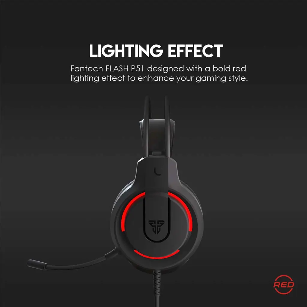 Fantech P51 5IN1 Gaming Combo, RGB Backlit Wired Keyboard, Gaming Mouse, Mousepad, Headset, Headset Stand, Black - Image 6
