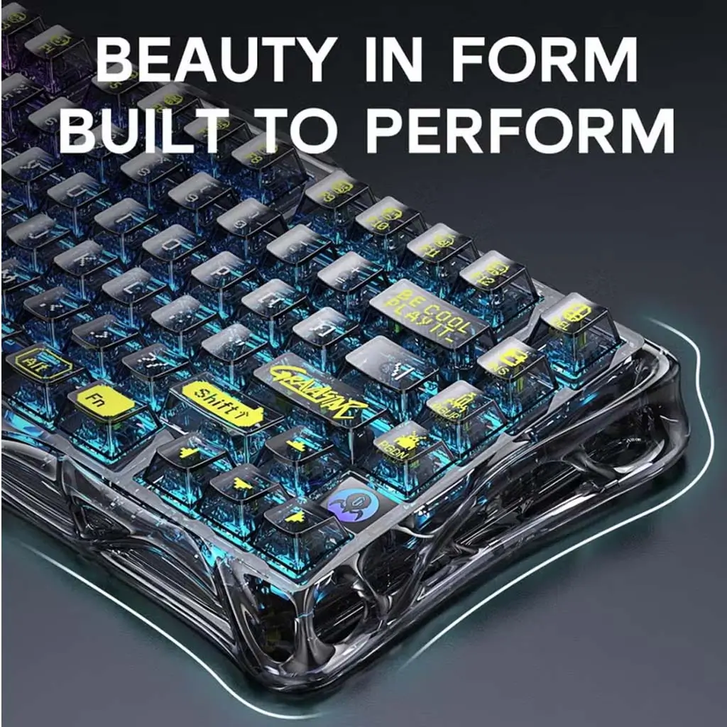 GravaStar K1 Lite Wireless Mechanical Keyboard – Transparent Black - Image 3