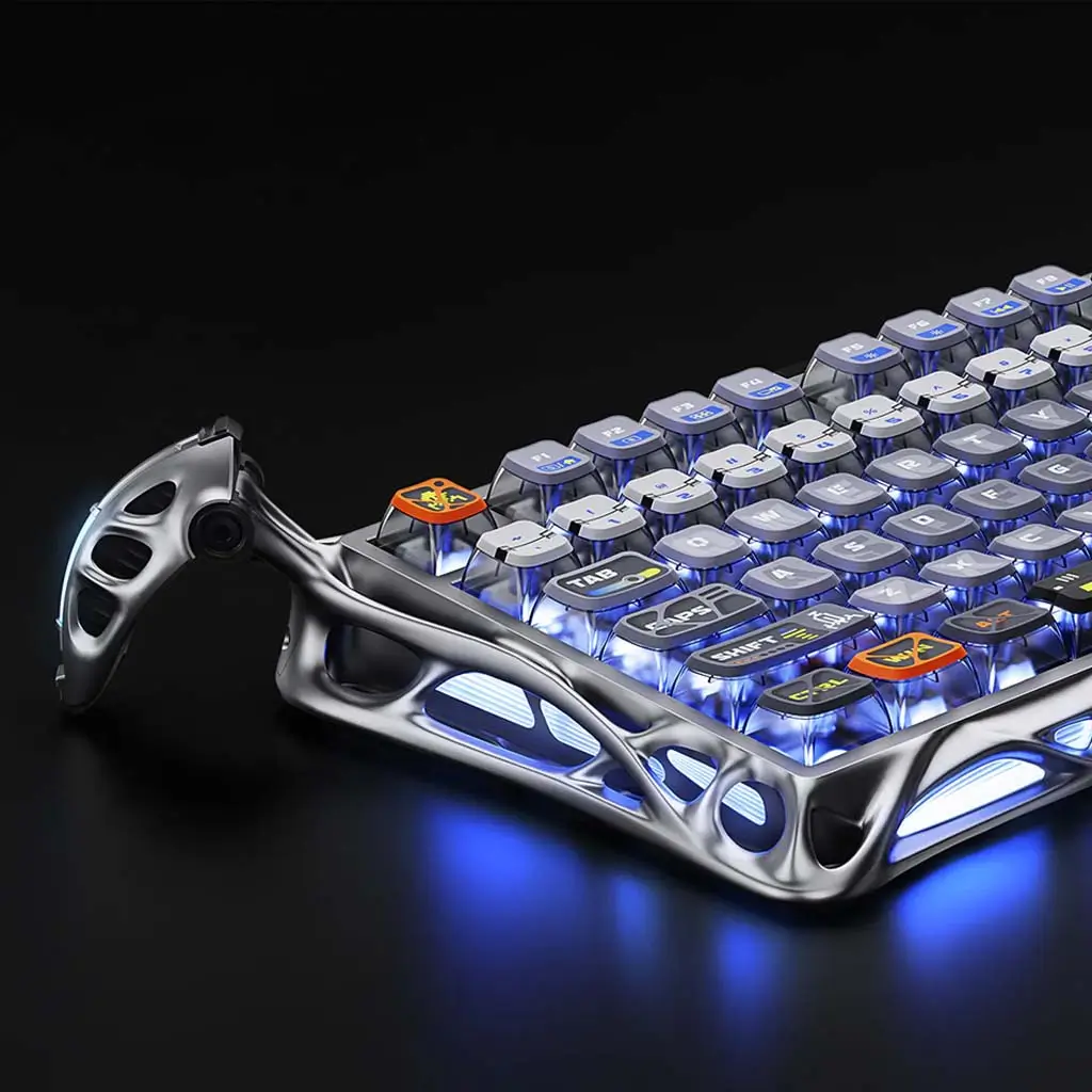 GravaStar Mercury K1 Pro Gaming Keyboard, 75% Gasket Hot-Swap Mechanical Keyboard Wireless with RGB Backlight, Interstellar Silver - Image 4
