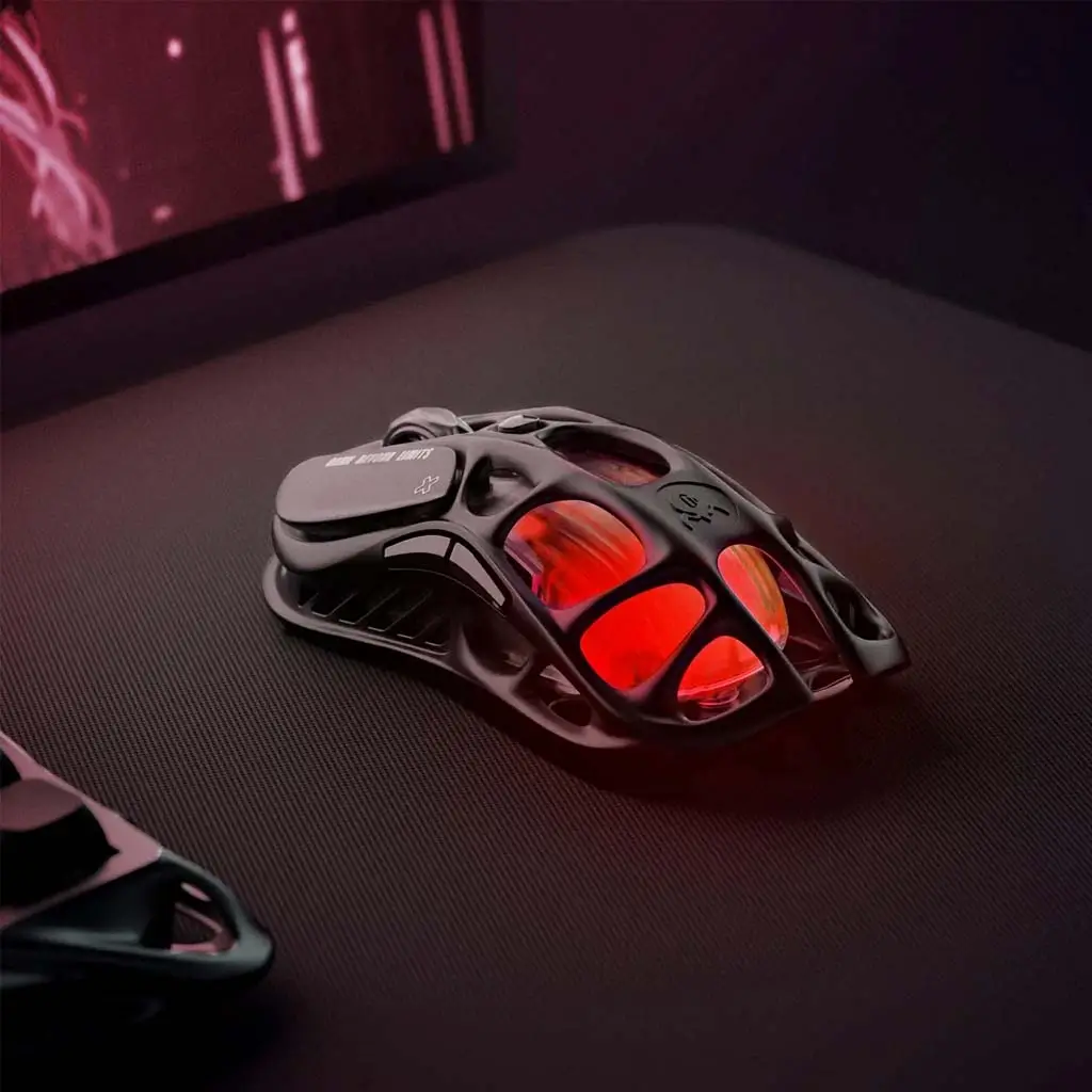 GravaStar Mercury M2 Gaming Mouse, 26,000 dpi Optical Sensor, 78g Lightweight Hollow Design, 5 Programmable Buttons, 5 RGB Modes, Stealth Black - Image 3
