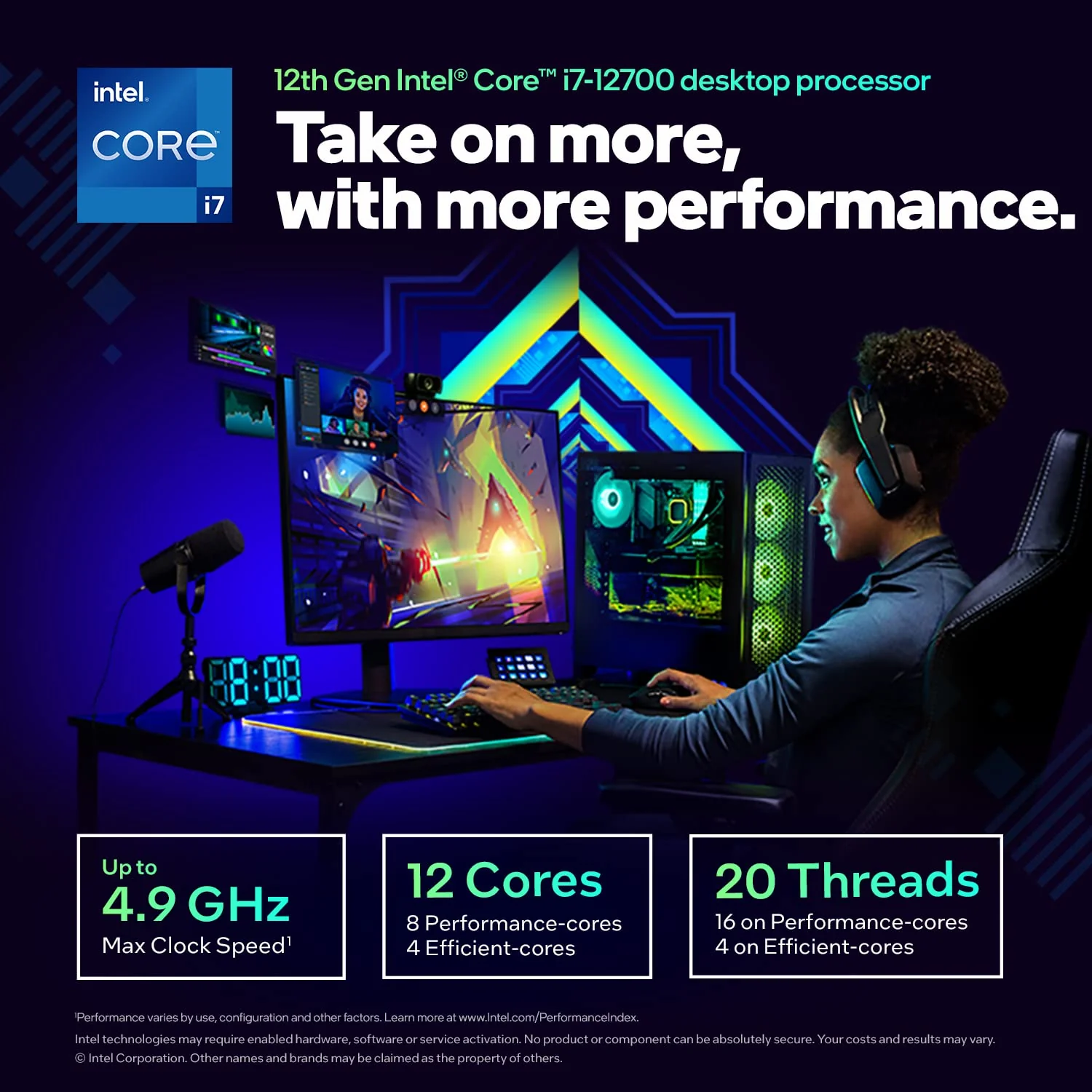 Intel Core i7-12700 12 Core Alder Lake CPU/Processor, 2.1GHz, 25MB Cache, Socket LGA 1700, 20 Total Threads, 65W Base Power, | i7-12700 - Image 3