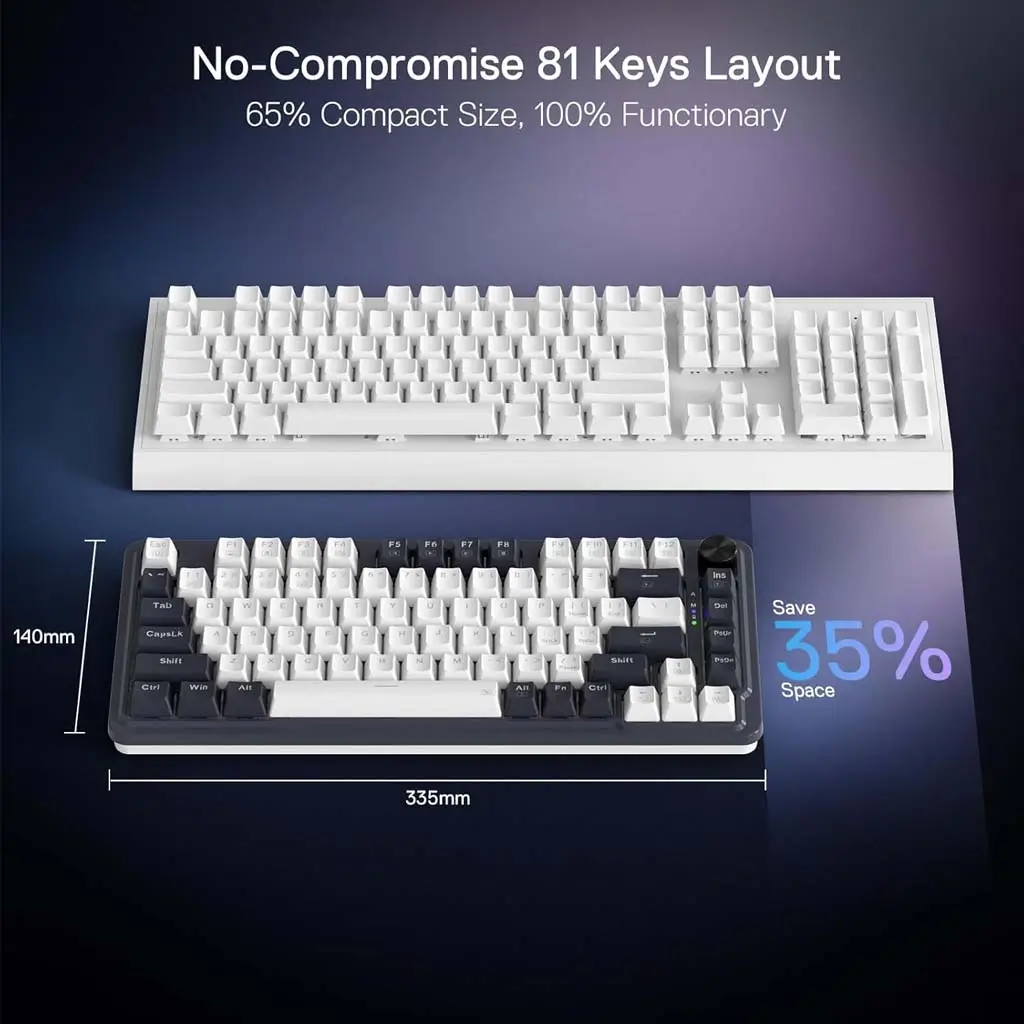 REDRAGON K673WB RGB PRO Mechanical Gaming Keyboard, Wireless RGB Backlit, 3-Modes, Ergonomic Design - Image 3