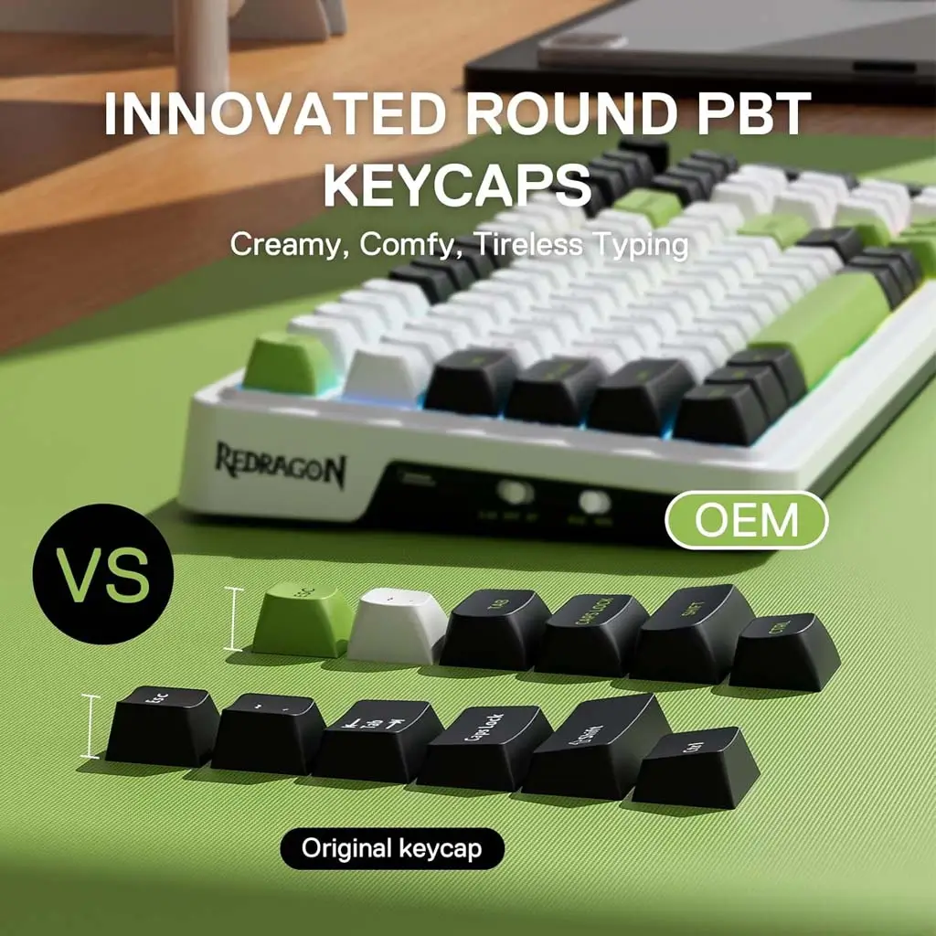EISA MAX K686WBG-RGB-MAX Mechanical Gaming Keyboard, Wireless RGB 3-Modes, 98 Key with knob, Gasket Mount, Hot-Swappable Mechanical Keyboard with Programmed RGB Backlight - Image 4