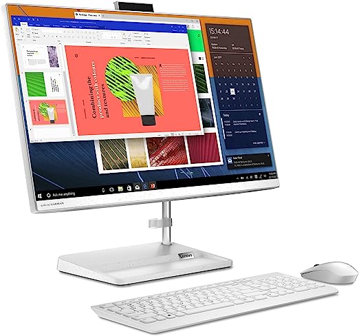 Lenovo IdeaCentre AIO 3 Desktop, Core i5-1155G7, 8GB Ram, 1TB HDD, 24 inch FHD Touch Screen, Nvidia Geforce 2GB Graphics - Wireless Mouse and Keyboard - Dos - White | F0G001ARAX - Image 3