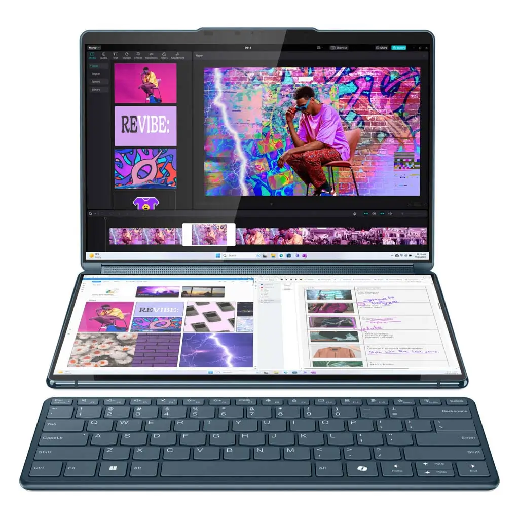 Lenovo Yoga Book 9i 13IMU9 2-in-1 Laptop, Core Ultra 7 155U, 16GB RAM, 1TB SSD, Dual 13.3" 2.8K OLED Touch Displays, Windows 11 Home, Tidal Teal | 83FF0000US