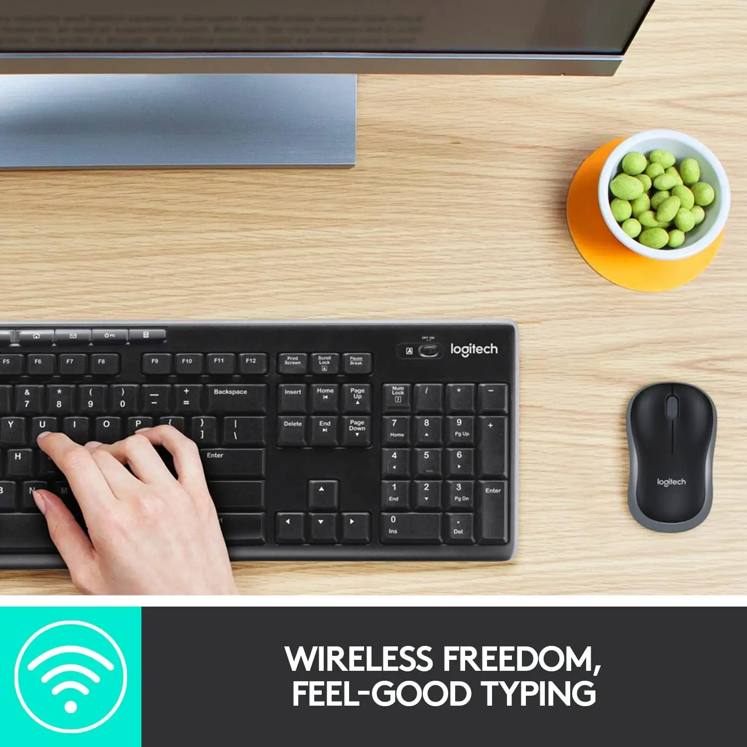Logitech MK270 Wireless Keyboard & Mouse Combo – 2.4 GHz, Compact Design, 8 Multimedia Keys, 2-Year Battery Life, English/Arabic Layout – Great for PC and Laptop Gaming - Image 4