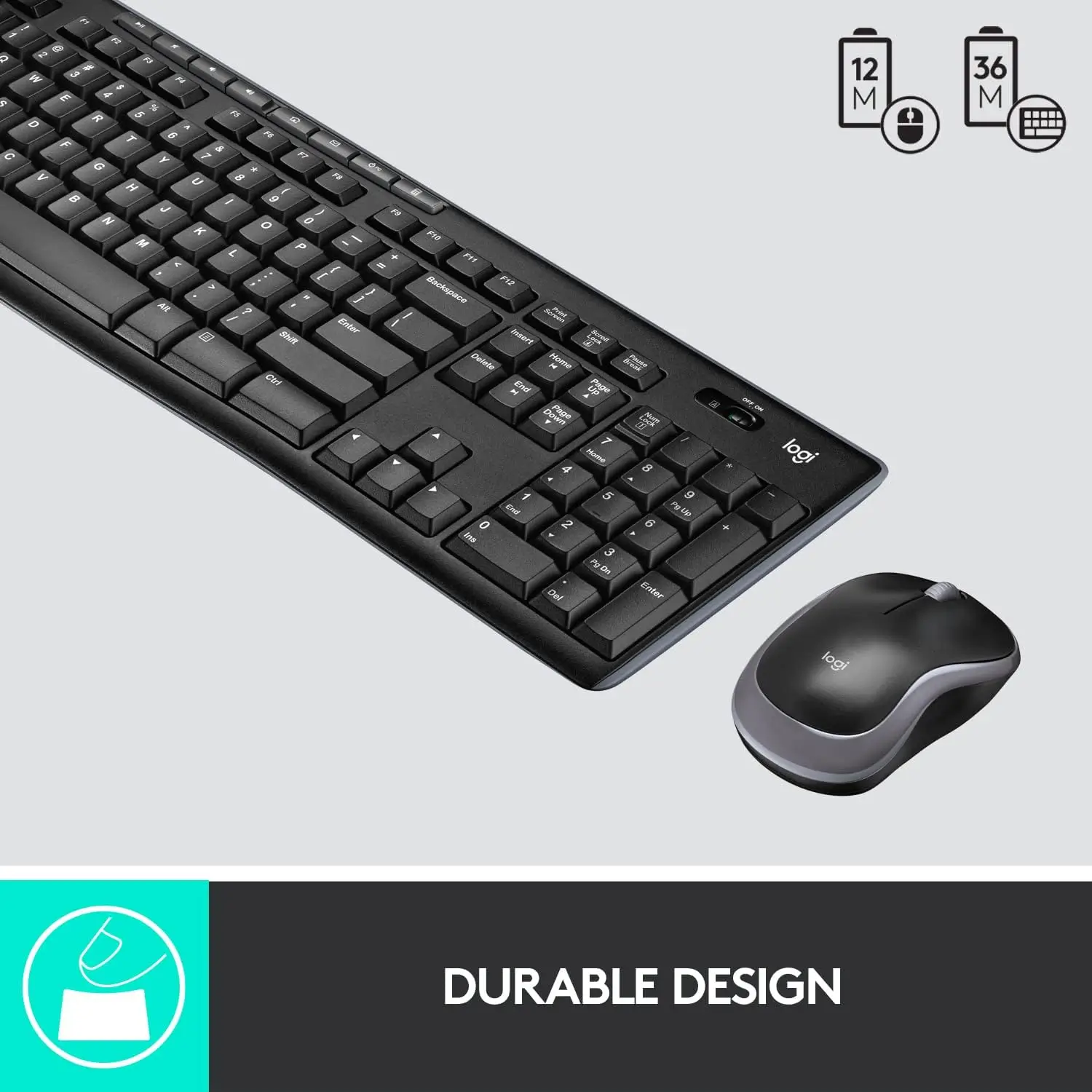 Logitech MK270 Wireless Keyboard & Mouse Combo – 2.4 GHz, Compact Design, 8 Multimedia Keys, 2-Year Battery Life, English/Arabic Layout – Great for PC and Laptop Gaming - Image 6