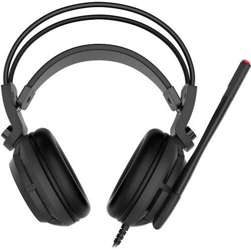 MSI DS502 Enhanced Virtual 7.1 Gaming Headset, Large 40mm Drivers, Closed Ear Cup Design, Vibration System, LED Lighting, Adjustable Microphone, Self-Adjusting Headband, Black - Red - Image 3