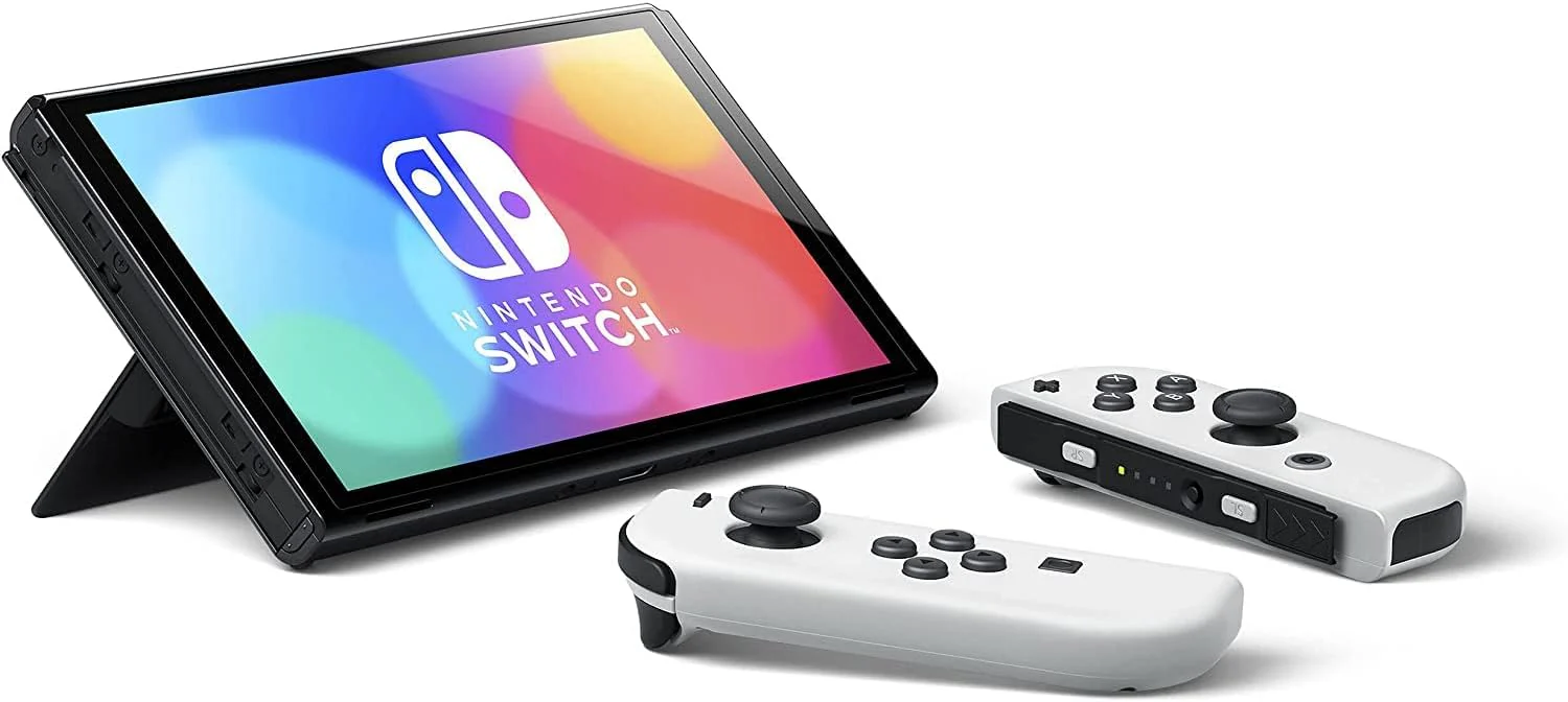 Nintendo Switch OLED Display Handheld Gaming Console with White Controllers and Dock - 7" OLED Touchscreen Display, 64GB Internal Storage, 802.11AC WiFi, Bluetooth 4.1, Ethernet, Type-C - Image 4