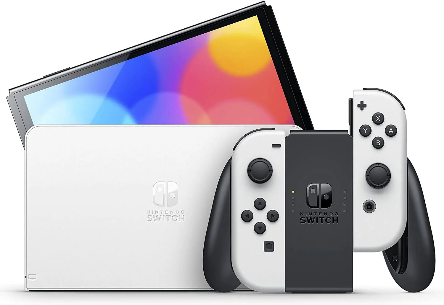 Nintendo Switch OLED Display Handheld Gaming Console with White Controllers and Dock - 7" OLED Touchscreen Display, 64GB Internal Storage, 802.11AC WiFi, Bluetooth 4.1, Ethernet, Type-C - Image 5