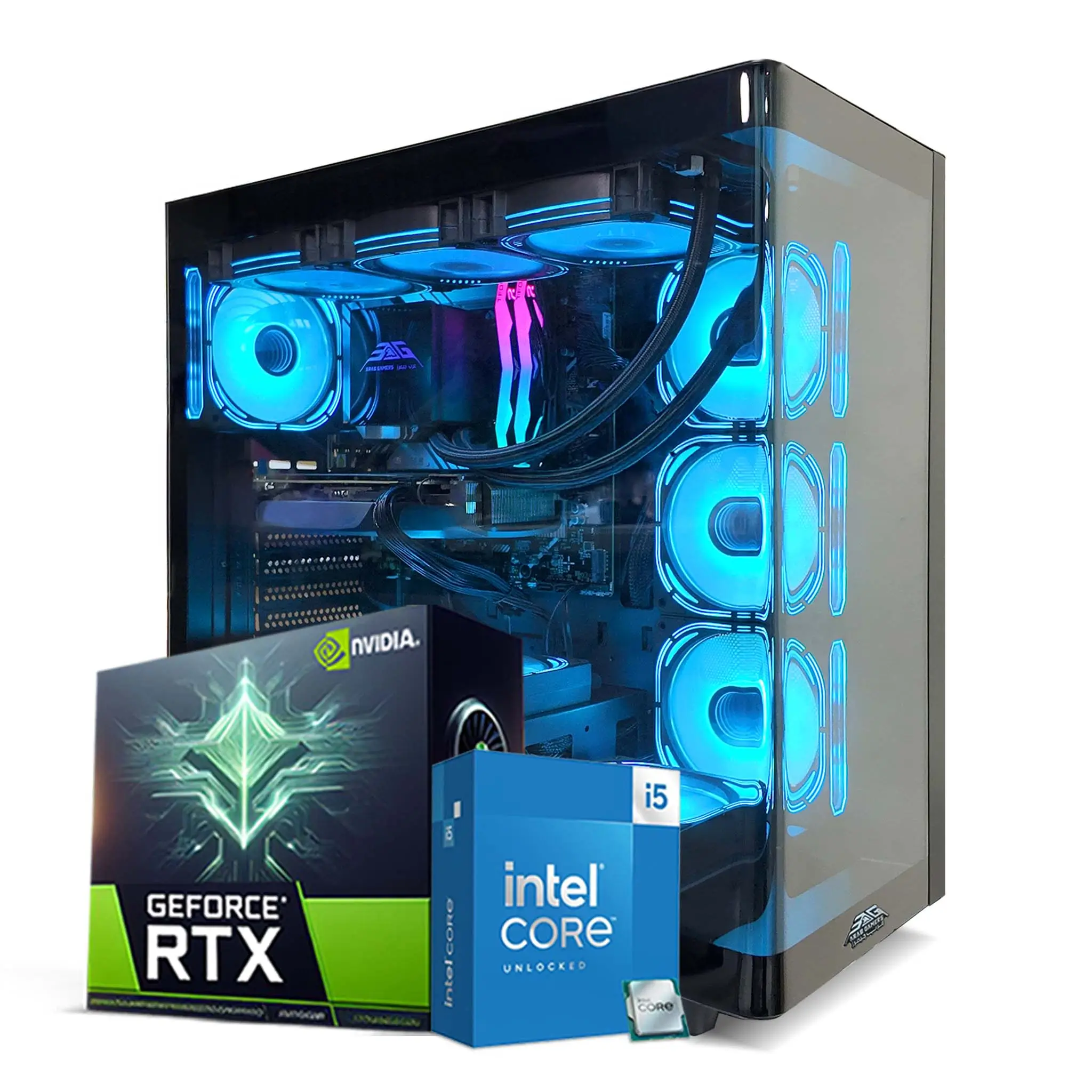 Posedion Gaming PC, Intel Core i5-14400F, Nvidia RTX 5060 Ti 8GB Graphics, 32GB RAM, 1TB SSD, Windows 11 Pro, RGB Gaming Case Black
