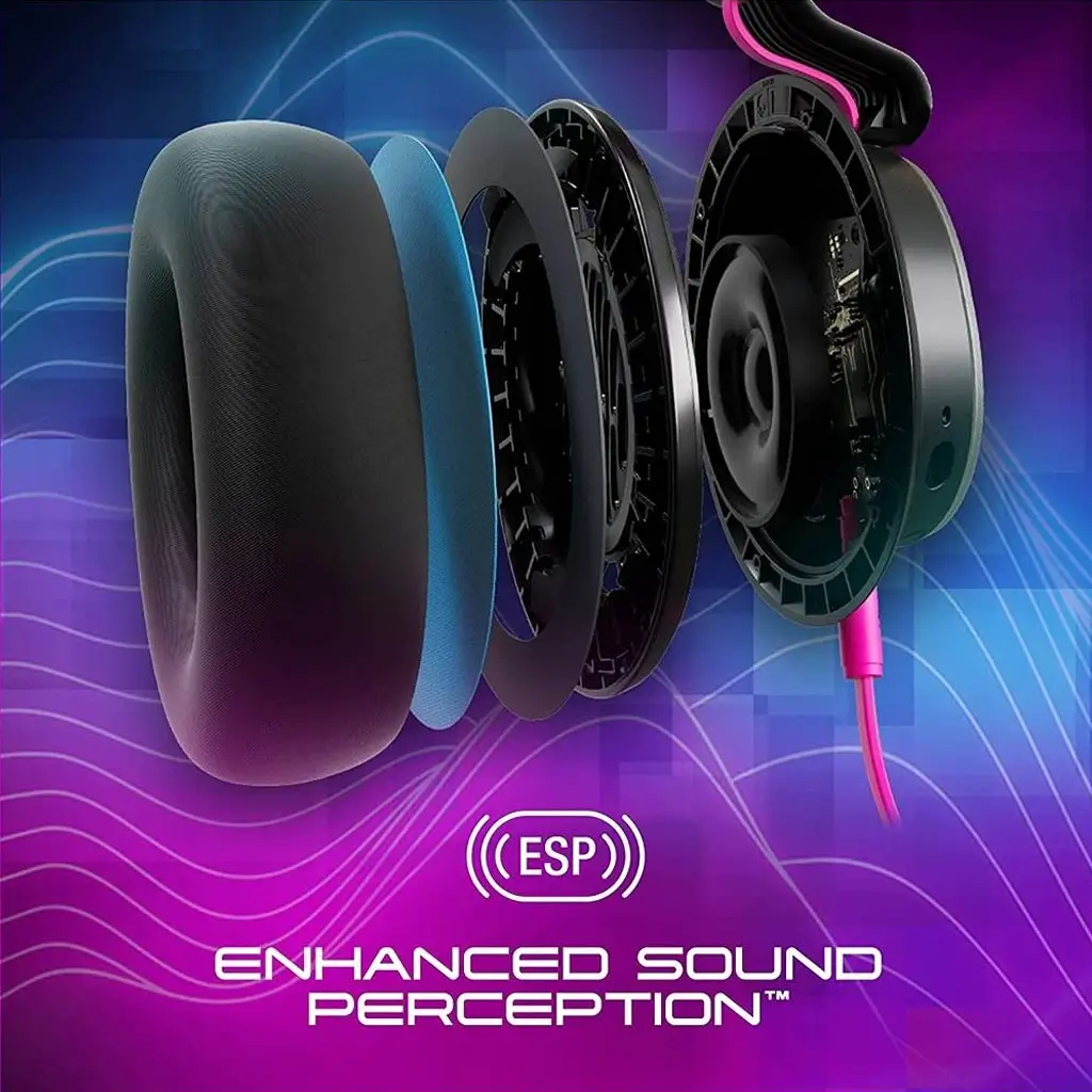 Skullcandy SLYR Pro Wired Over-Ear Gaming Headset, 50mm Dynamic Divers, Soft Earpads, Clear Voice Smart Mic, ESP Tunes, Blue | S6SPY-P003 - Image 4