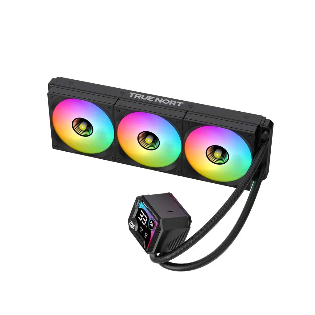 True Nort 360A ARGB CPU Liquid Cooler, 360mm Radiator with Segment Display, Triple ARGB Fans & High-Perfromance Pump Head, Intel/AMD CPU Socket Support - Image 3