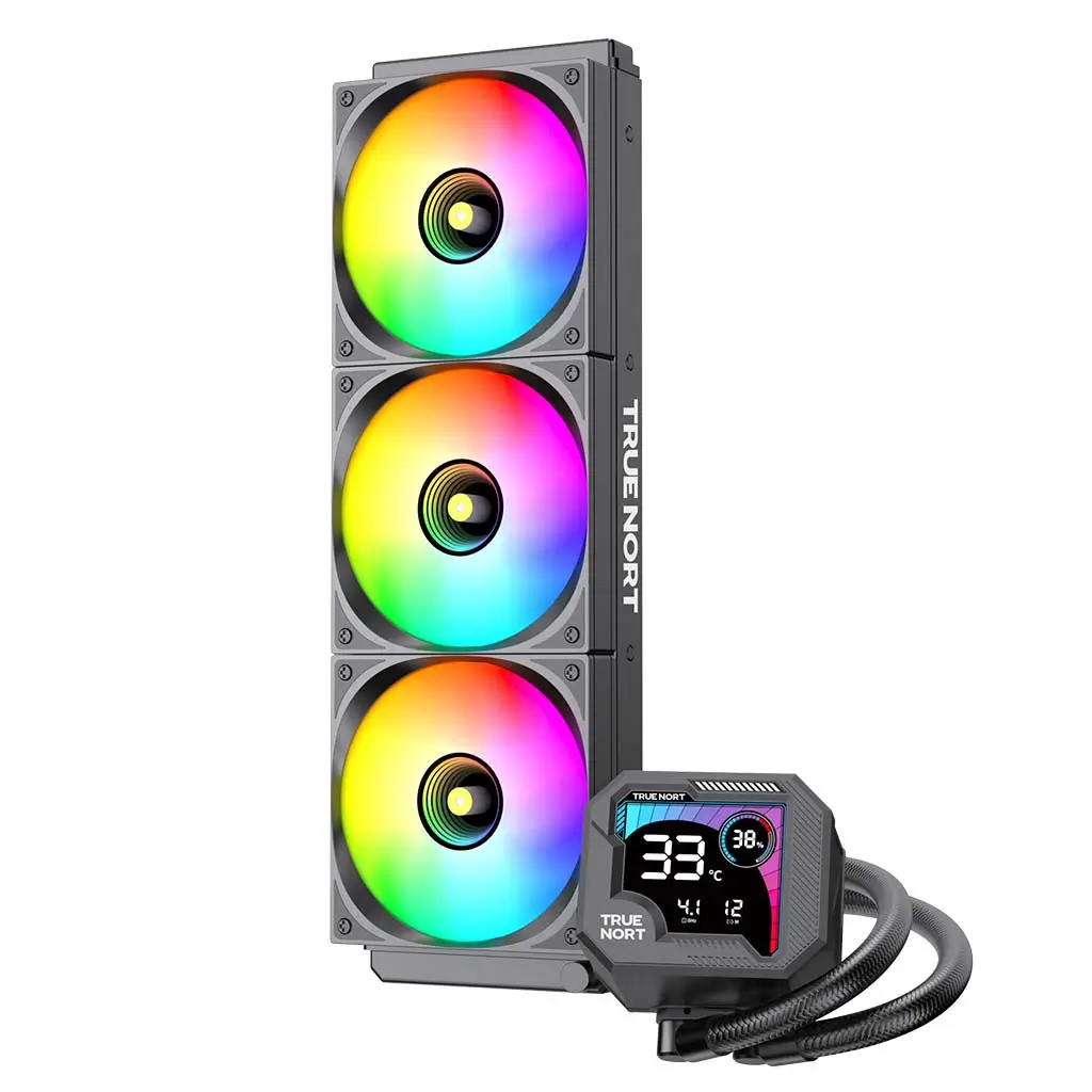 True Nort 360A ARGB CPU Liquid Cooler, 360mm Radiator with Segment Display, Triple ARGB Fans & High-Perfromance Pump Head, Intel/AMD CPU Socket Support - Image 6