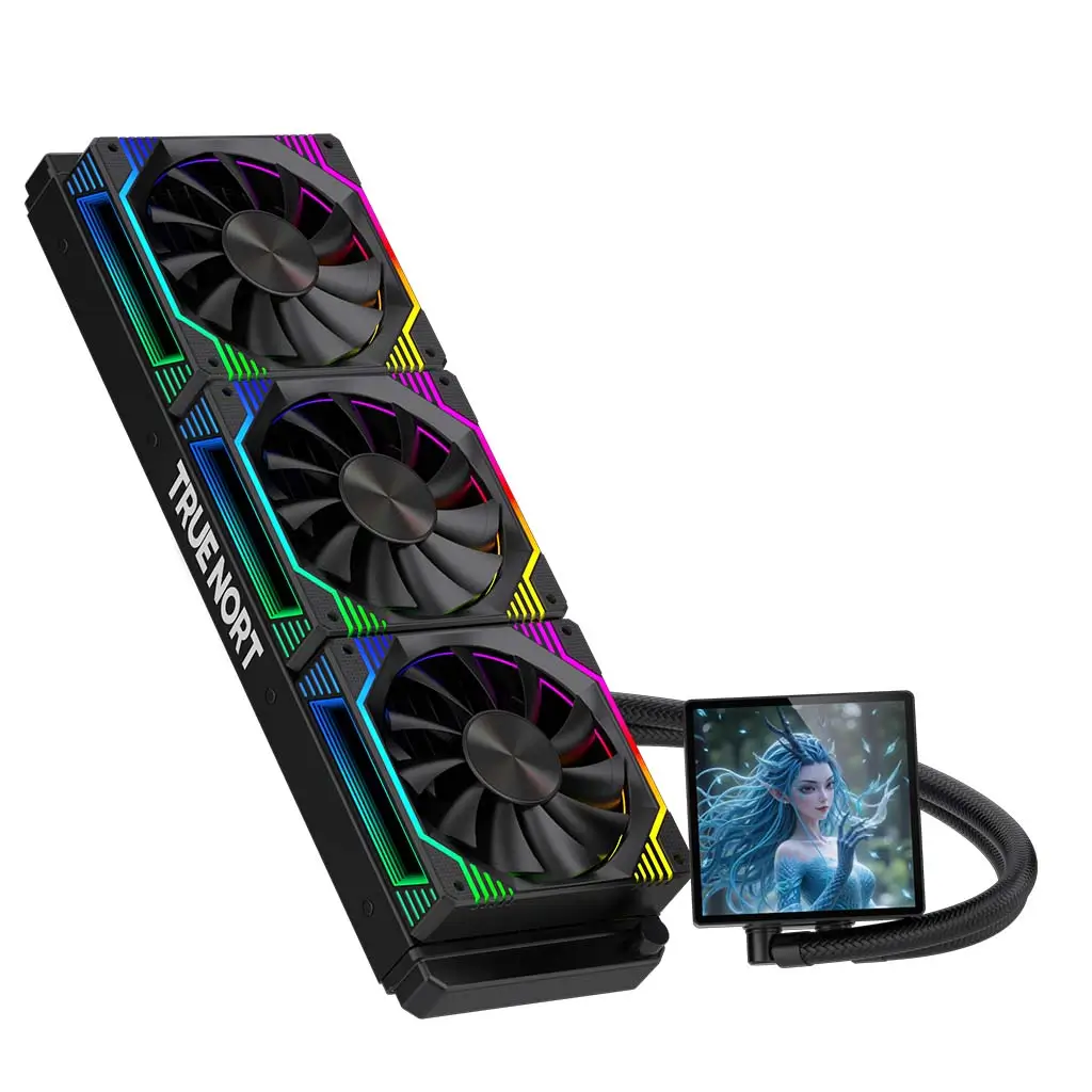 True Nort 360D Advanced CPU Liquid Cooler, 360mm Radiator with DIY Display Screen, Triple ARGB Fans & High-Perfromance Pump, Universel Socket Support - Image 3