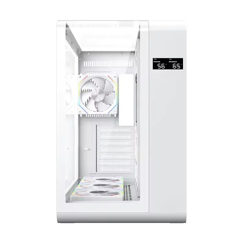 True Nort ATX/ITX Gaming PC Desktop Computer Case White with Double Tempered Glass Panels with 4 ARGB  Fan Support - Image 3