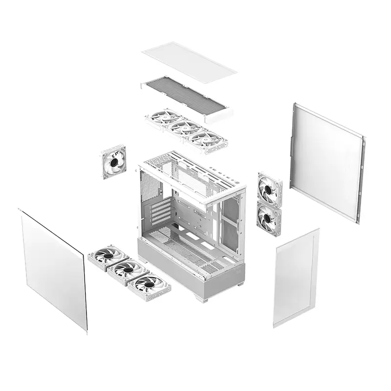 True Nort S19 Mid-Tower ATX/Micro-ATX Gaming PC Desktop Computer Case Black with Side Tempered Glass Panels with 3 RGB Fan Support - Image 2