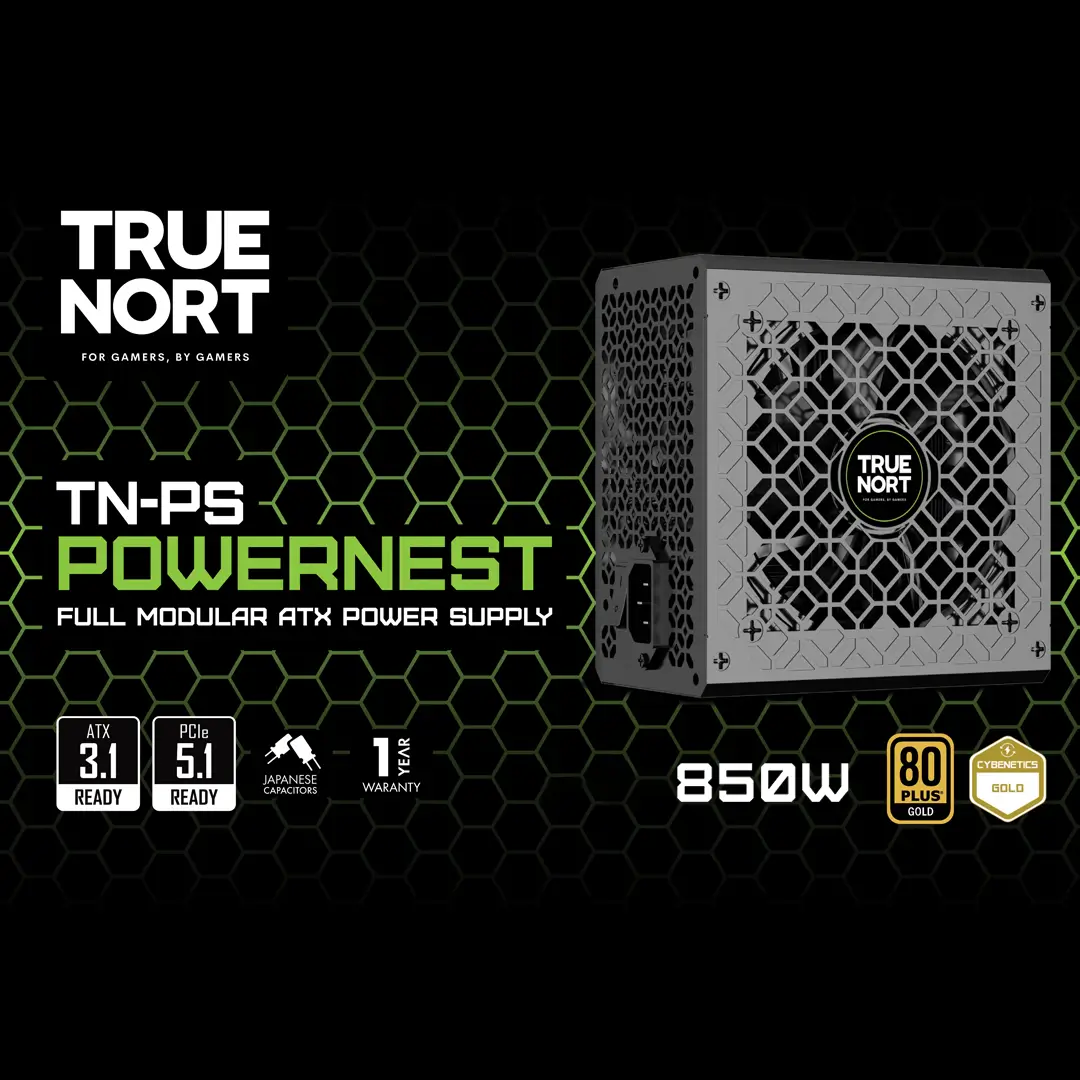 TrueNort 850W PSU 80 Plus Gold  Full Modular Power Supply ATX 3.1, PCIe 5.1, Efficient and Silent Performance Gaming Power Supply Compact 150mm Size, Black - Image 5