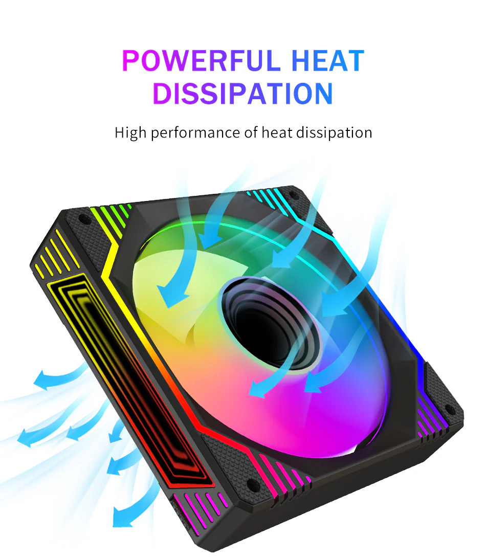 TrueNort Pc Case Fan 120mm RGB 6Pin 12V 3W Black, Single Fan - Image 6