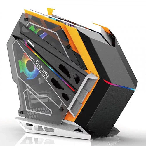Warship M-ATX/Micro-ATX/ Gaming Desktop Computer Case Black with Side Tempered Glass Panels with 4 ARGB Fan Support