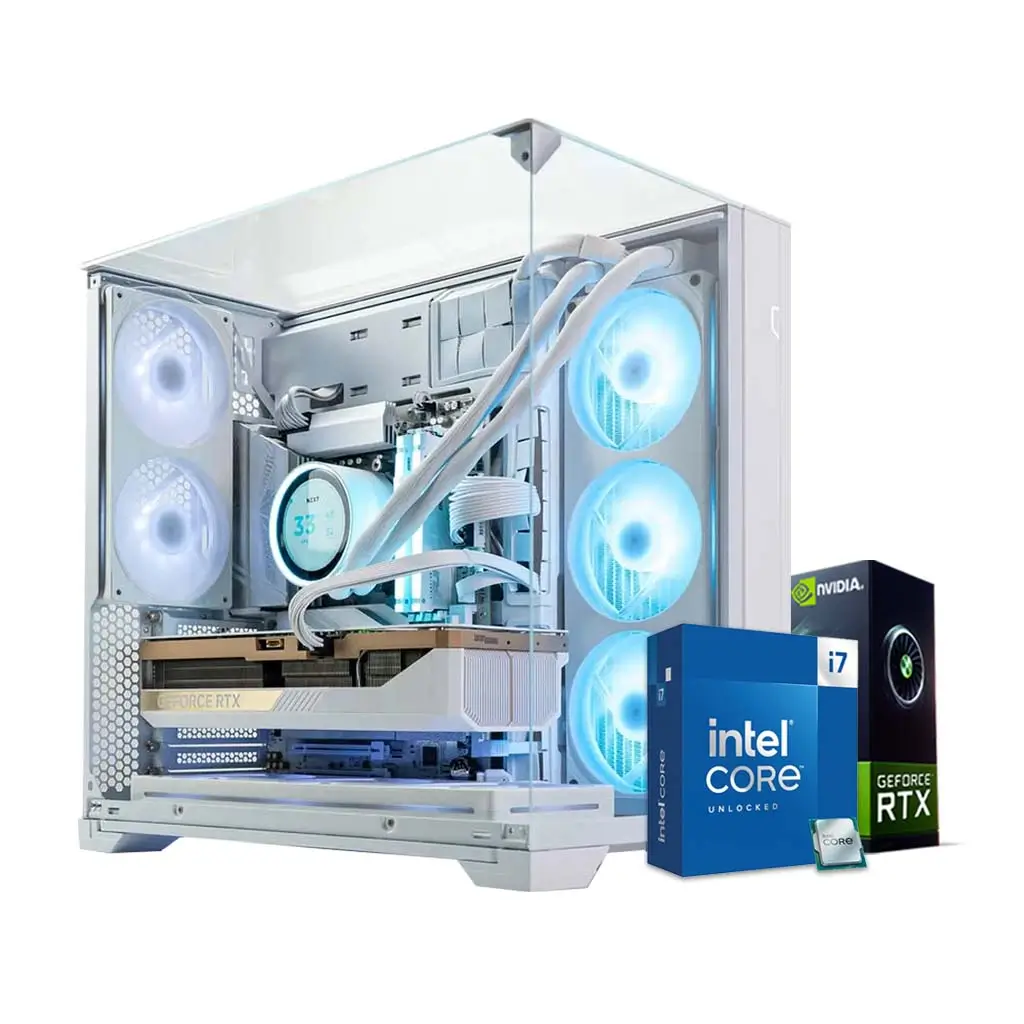 White Nova Gaming PC, Core i7-14700F, RTX 5070 12GB GPU, 32GB RAM, 1TB SSD, Windows 11 Pro